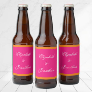 鮮やかな日の出のミニマリストのミックス&マッチの結婚式 ビールラベル