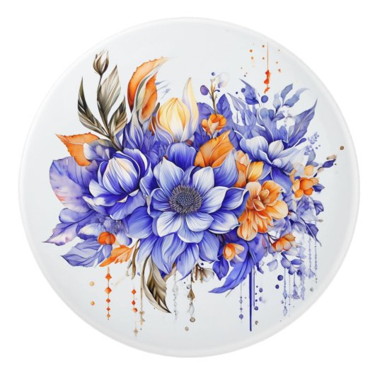 鮮やかな明るいブーケ セラミックノブ (正面)