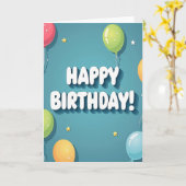 鮮やかな星の誕生日カード カード (黄色い花)