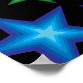 鮮やかな星らせん状 ポスター (角)