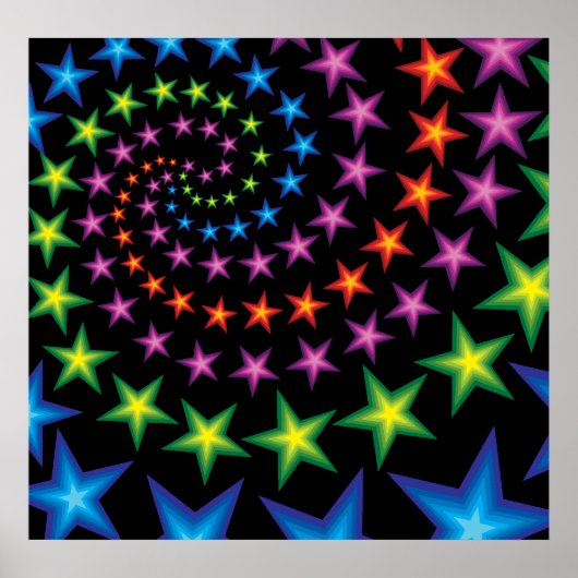 鮮やかな星らせん状 ポスター (正面)