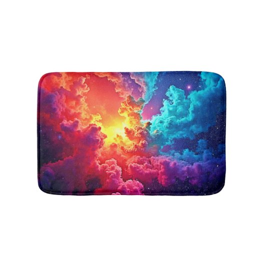 鮮やかな星雲アート: 宇宙の色彩芸術 バスマット (正面)