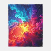 鮮やかな星雲アート: 宇宙の色彩芸術 フリースブランケット (正面)
