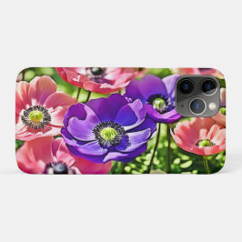 鮮やかな春のアネモネの花のデザイン iPhone 11 PROケース