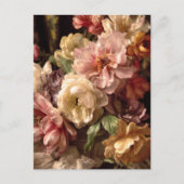 鮮やかな春の芍薬ビンテージアレンジメント ポストカード (正面)
