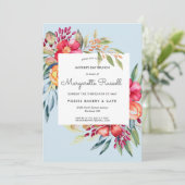 鮮やかな春の花の母の日のブランチ 招待状 (スタンド正面)