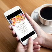 鮮やかな春の花をモチーフにした結婚式のSave the Date 招待状