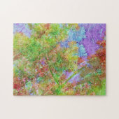 鮮やかな木の錯覚 カラフルな葉のパズル ジグソーパズル (横)