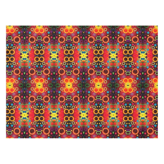 鮮やかな未来的抽象芸術都市傾向幾何学模様 テーブルクロス (正面(横))