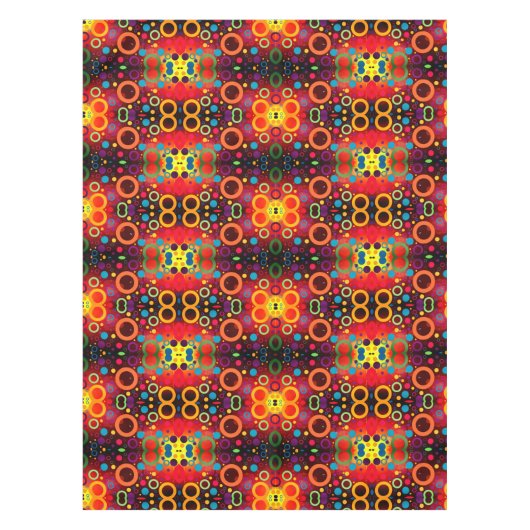 鮮やかな未来的抽象芸術都市傾向幾何学模様 テーブルクロス (正面)