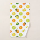 鮮やかな柑橘系果実爽やかなパターン バスタオルセット (ハンドタオル)