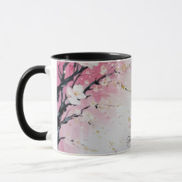 鮮やかな桜の抽象芸術 マグカップ