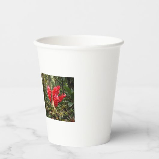 鮮やかな植物のショウガの花コーヒーマグ 紙コップ (正面)