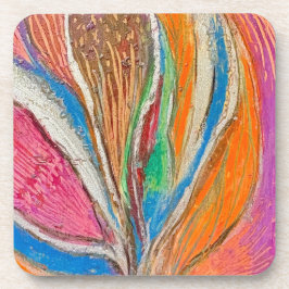 鮮やかな植物のデザイン ハードプラスチックコースター コースター