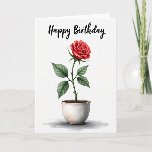 鮮やかな植物の誕生日カード カード (正面)