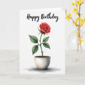 鮮やかな植物の誕生日カード カード (黄色い花)