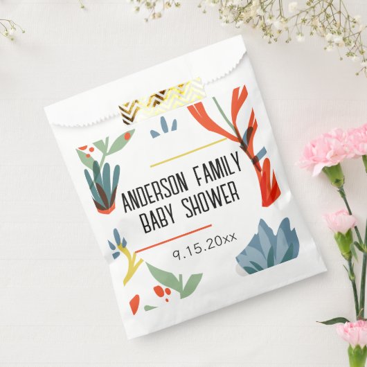 鮮やかな植物学の赤ちゃんシャワー フェイバーバッグ (封をした状態)