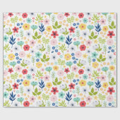 鮮やかな植物柄 ラッピングペーパー (フラット)