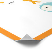 鮮やかな楽しいカラフルなオレンジ色のフレームの動物アルファベット ポスター (角)