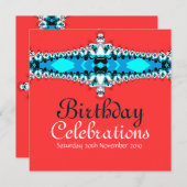 鮮やかな楽しい誕生日 + あらゆる機会の招待状 招待状 (正面/裏面)