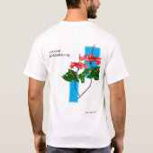 鮮やかな標本 - 分解されたハイビスカスのVaporwave Tシャツ (裏面)