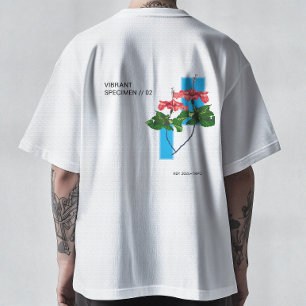 鮮やかな標本 - 分解されたハイビスカスのVaporwave Tシャツ