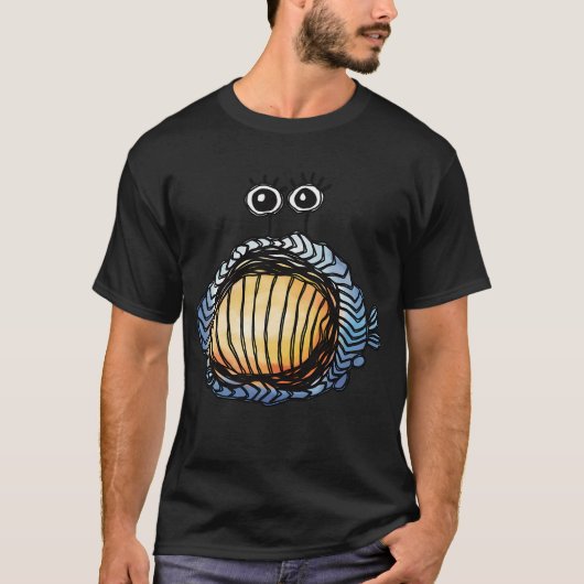 鮮やかな模様の抽象的な魚 Tシャツ (正面)