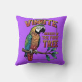 鮮やかな止め木：果実の木にフルカラーのオウム クッション (裏面)