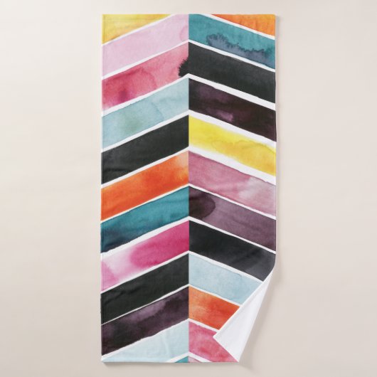 鮮やかな水の色Chevron I バスタオルセット (バスタオル)