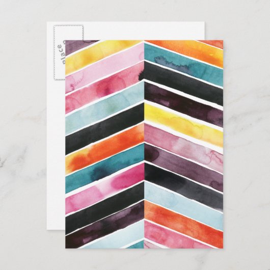 鮮やかな水の色Chevron I ポストカード (正面/裏面)