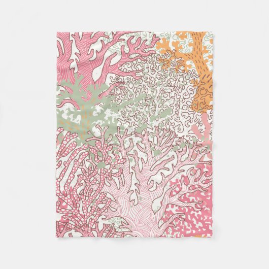 鮮やかな水中のシームレスな模様と美しさ  フリースブランケット (正面)