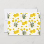 鮮やかな水仙、シームレスなパターン サンキューカード (裏面)