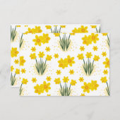 鮮やかな水仙、シームレスなパターン サンキューカード (正面/裏面)