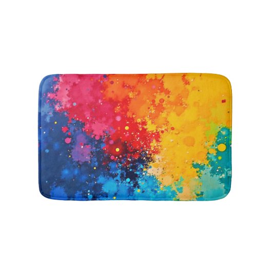 鮮やかな水彩のカオスアート バスマット (正面)