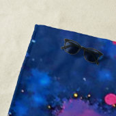 鮮やかな水彩のカオスアート ビーチタオル (インサイチュ)