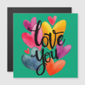 鮮やかな水彩の愛：手書きの「愛してる」 (正面/裏面)