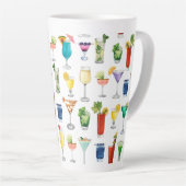 鮮やかな水彩カクテルパターントートバッグ カフェラテマグ (右アングル)