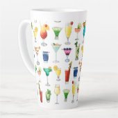 鮮やかな水彩カクテルパターントートバッグ カフェラテマグ (左アングル)