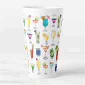 鮮やかな水彩カクテルパターントートバッグ カフェラテマグ (正面)