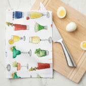 鮮やかな水彩カクテルパターントートバッグ キッチンタオル (四つ折り)