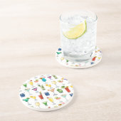 鮮やかな水彩カクテルパターントートバッグ コースター (側面)