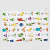 鮮やかな水彩カクテルパターントートバッグ ゴルフタオル (横)