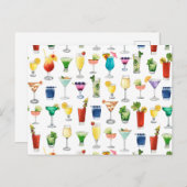 鮮やかな水彩カクテルパターントートバッグ シーズンポストカード (正面/裏面)