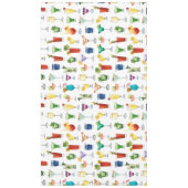 鮮やかな水彩カクテルパターントートバッグ テーブルクロス (正面)