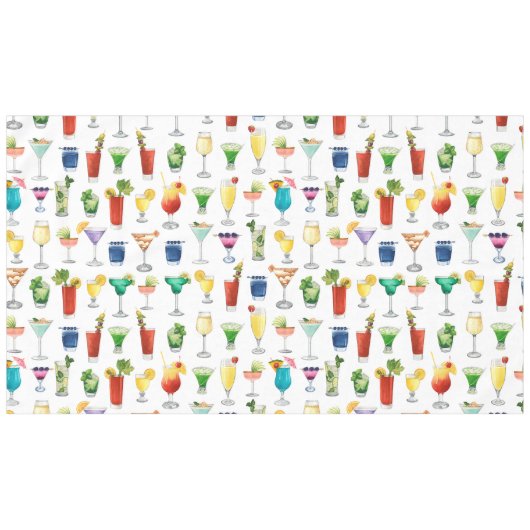 鮮やかな水彩カクテルパターントートバッグ テーブルクロス (正面(横))