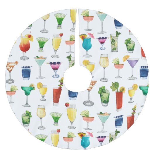 鮮やかな水彩カクテルパターントートバッグ ブラッシュドポリエステルツリースカート (正面)