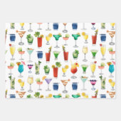 鮮やかな水彩カクテルパターントートバッグ ラッピングペーパーシート (正面2)