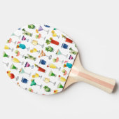 鮮やかな水彩カクテルパターントートバッグ 卓球ラケット (横)