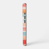 鮮やかな水彩カラフルストライプ柄 iPhoneケース (左側面)