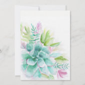 鮮やかな水彩グリーンパープルの結婚式招待状 招待状 (裏面)